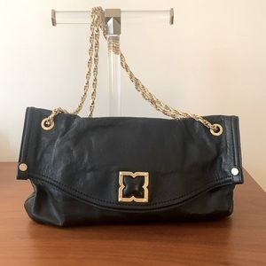 Vintage BCBGMAXAZRIA Black Leather Should Bag